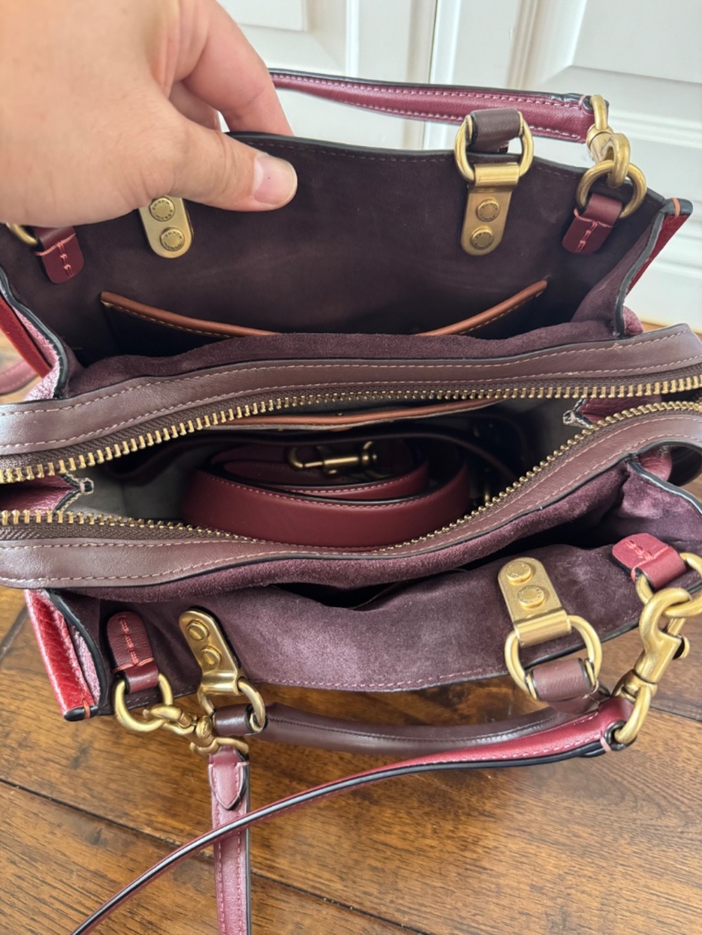 Coach Red Pebbled Leather Shoulder Bag - Picture 6 of 9